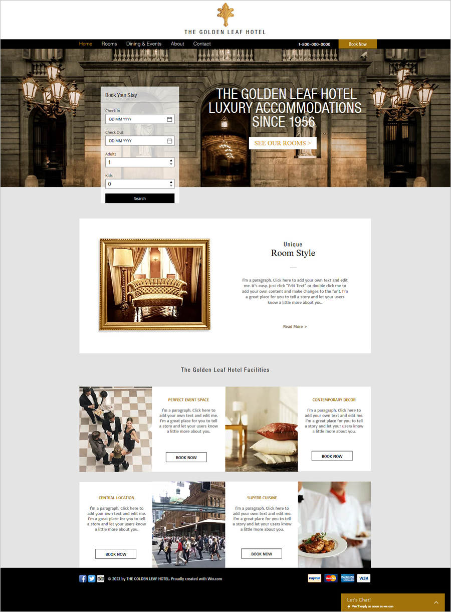 Free Luxury Urban Hotel HTML5 Website Template