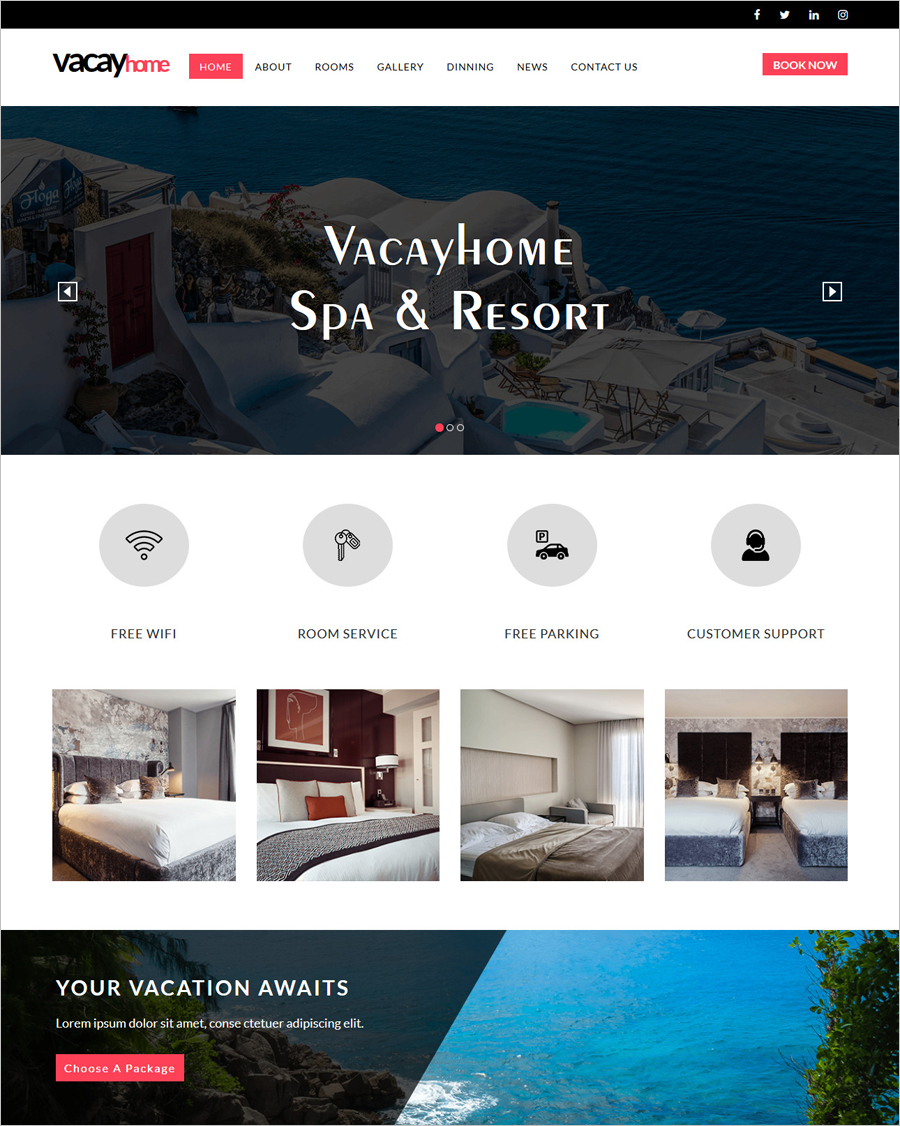 Free HTML5 Bootstrap Multi-page Luxury Hotel Template 