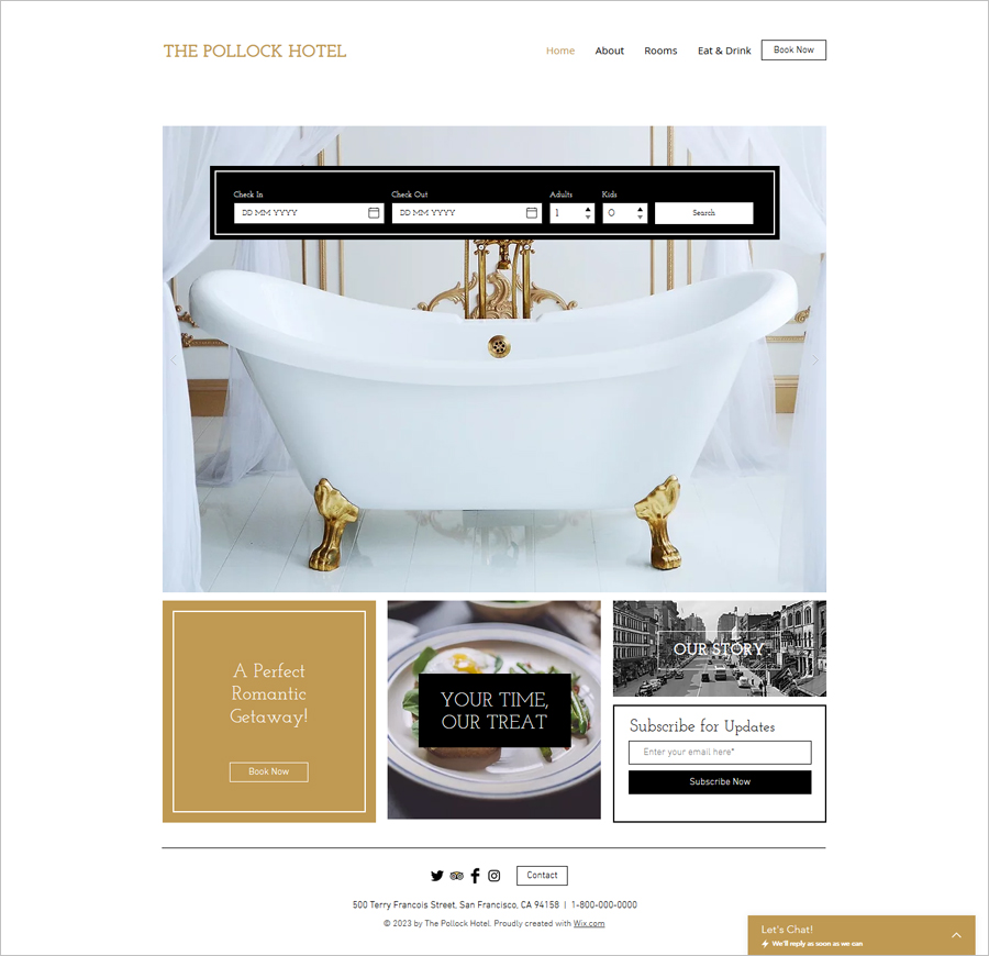 Free Retro Hotel Website Template