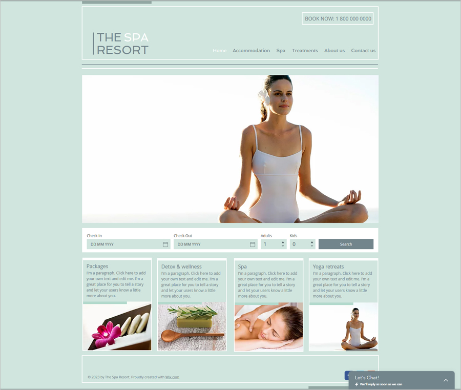 Free SPA Resort Website Template