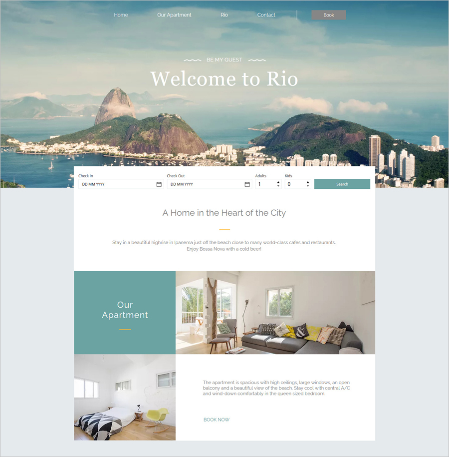 Free Rio Apartment Rental HTML5 Website Template