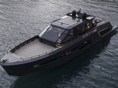 Matt Black Bulletproof Mazu 82 Yacht