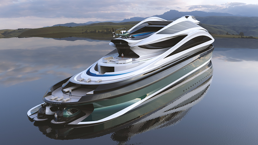 unique mega yacht