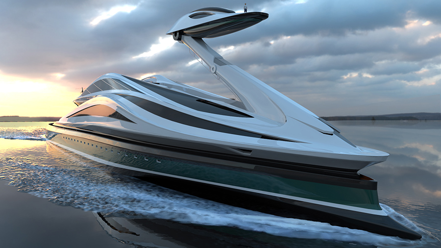 Unique Swan Shaped Mega Yacht Concept Avanguardia