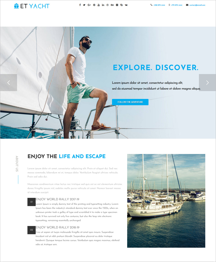 Free Responsive Yacht Joomla! template
