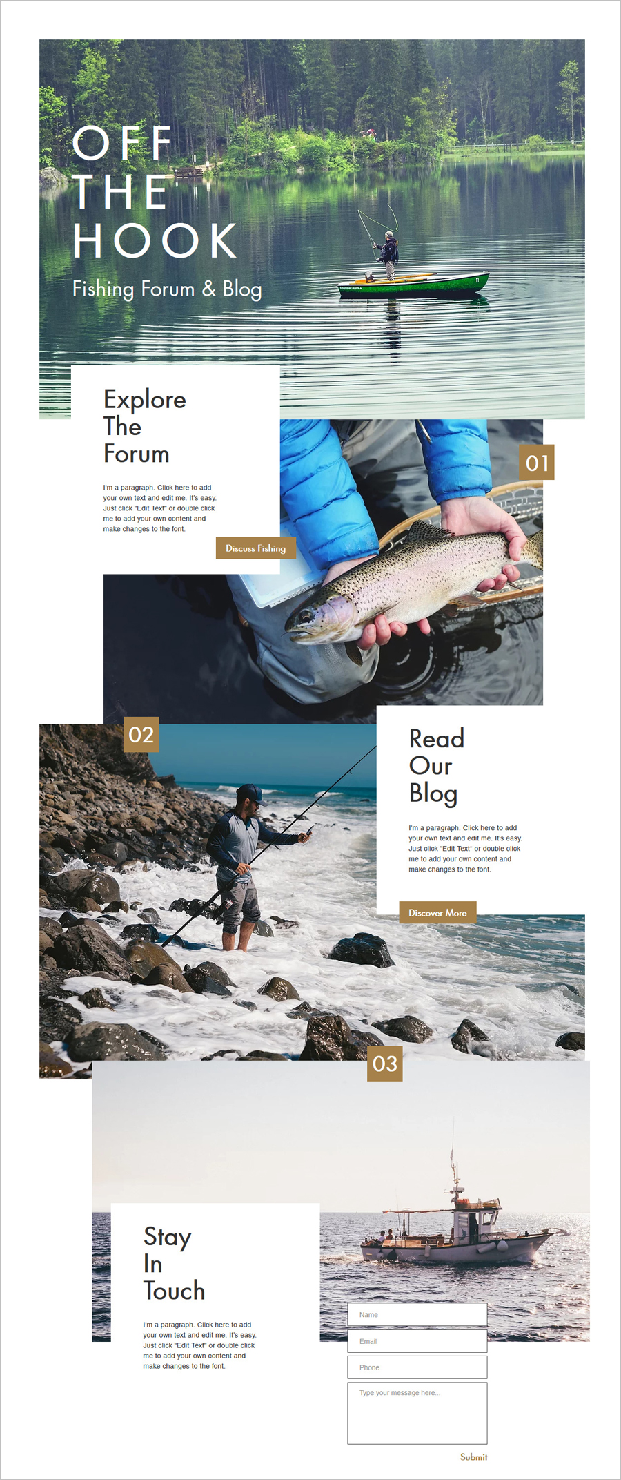 Free Fishing Blog & Forum Website Template