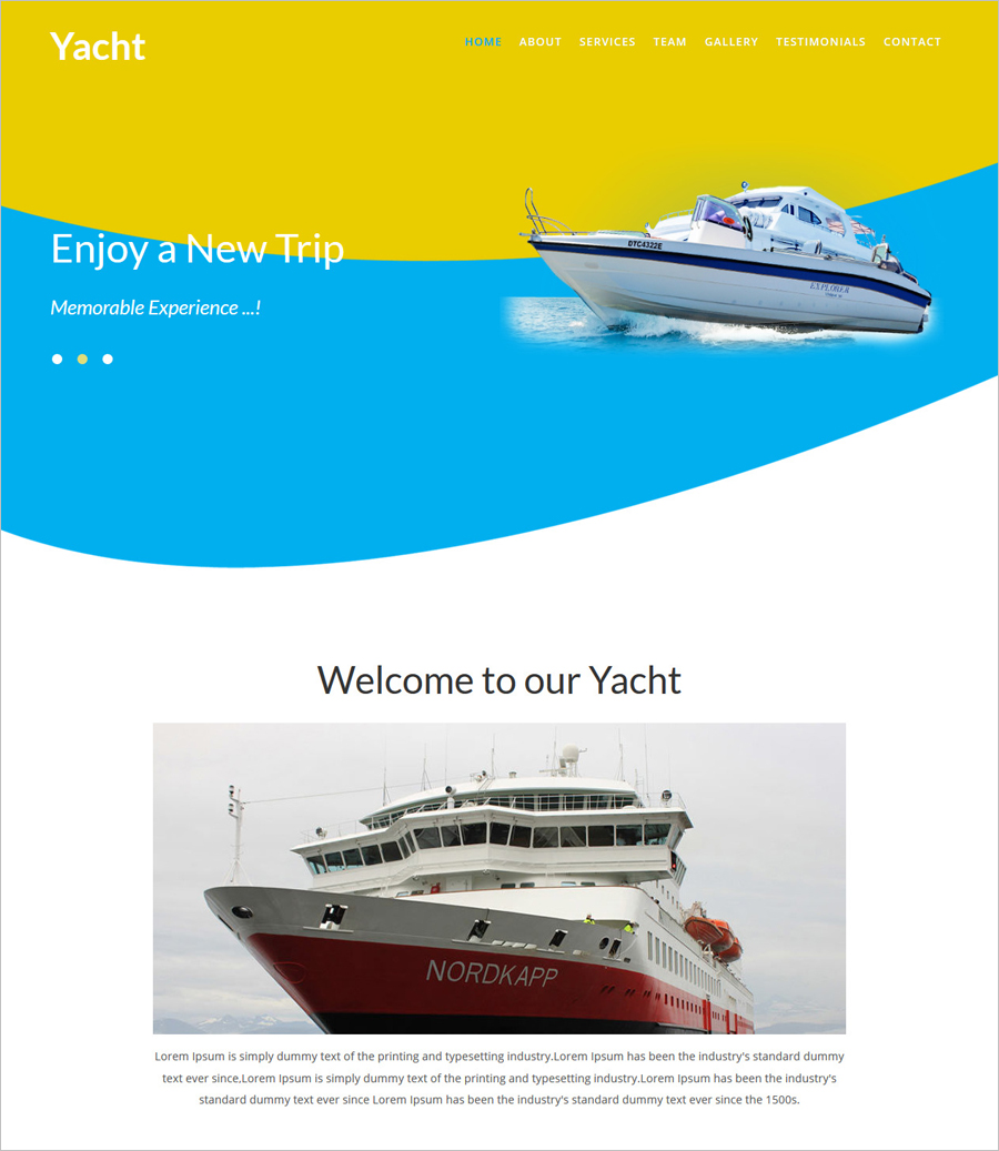 Free Yacht Flat Bootstrap Responsive Web Template