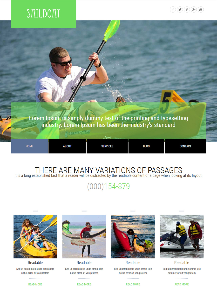 Free Sailboat Responsive Web Template