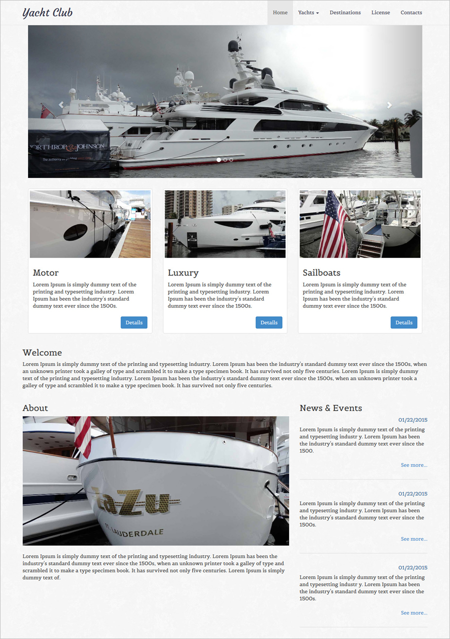Free Yacht Club CSS Template
