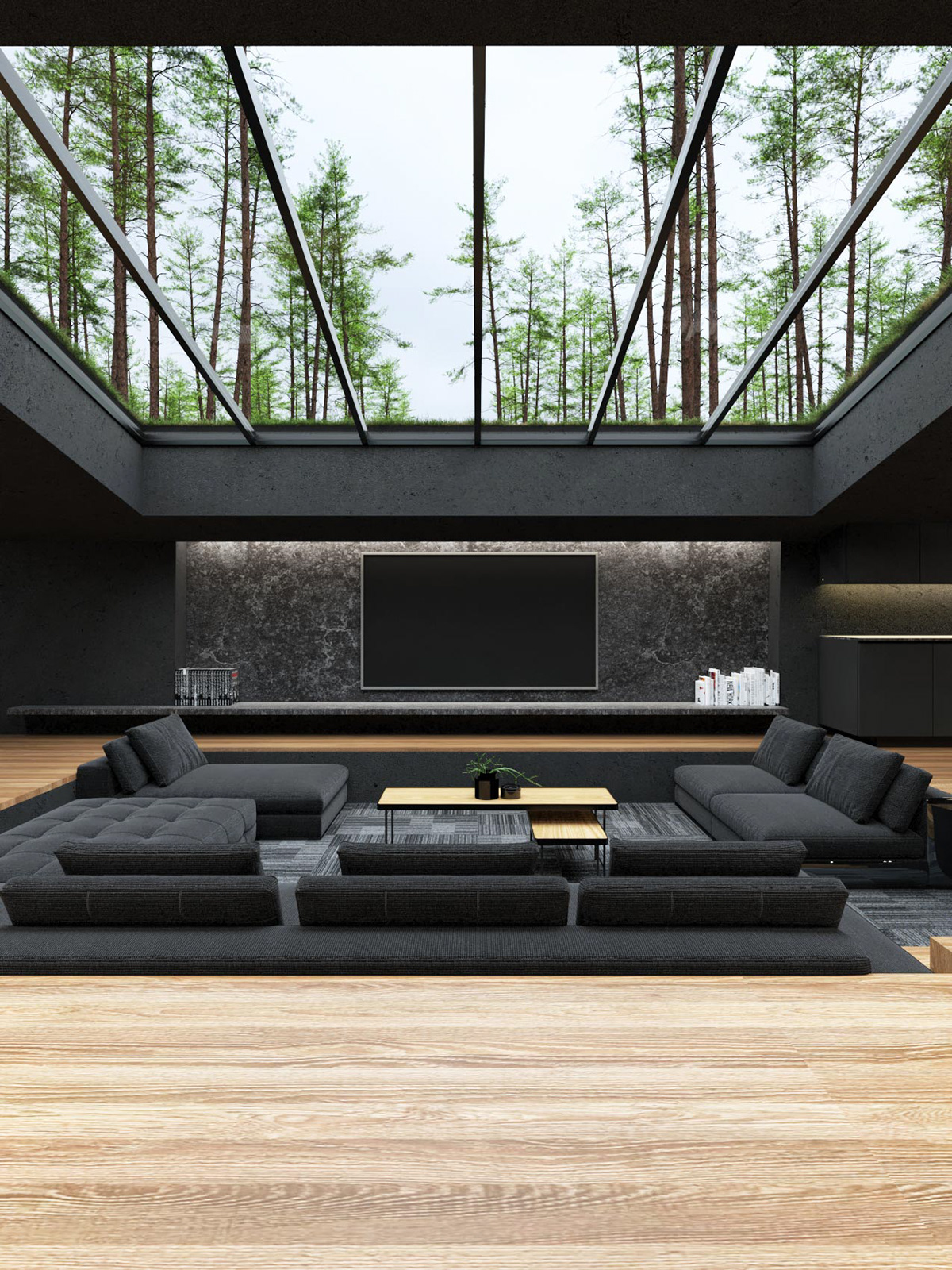 stunning black interior