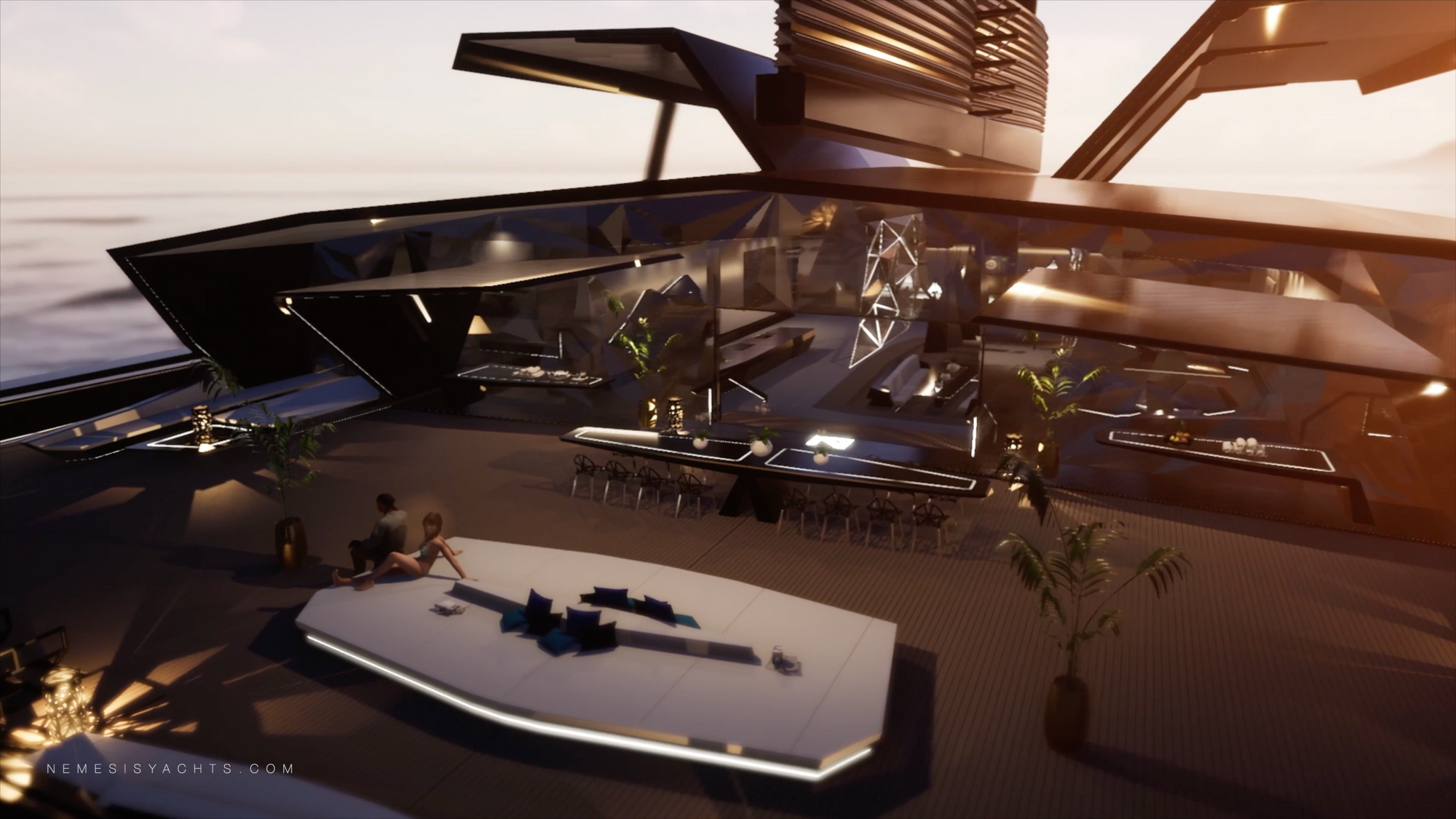 carbon fiber catamaran interior