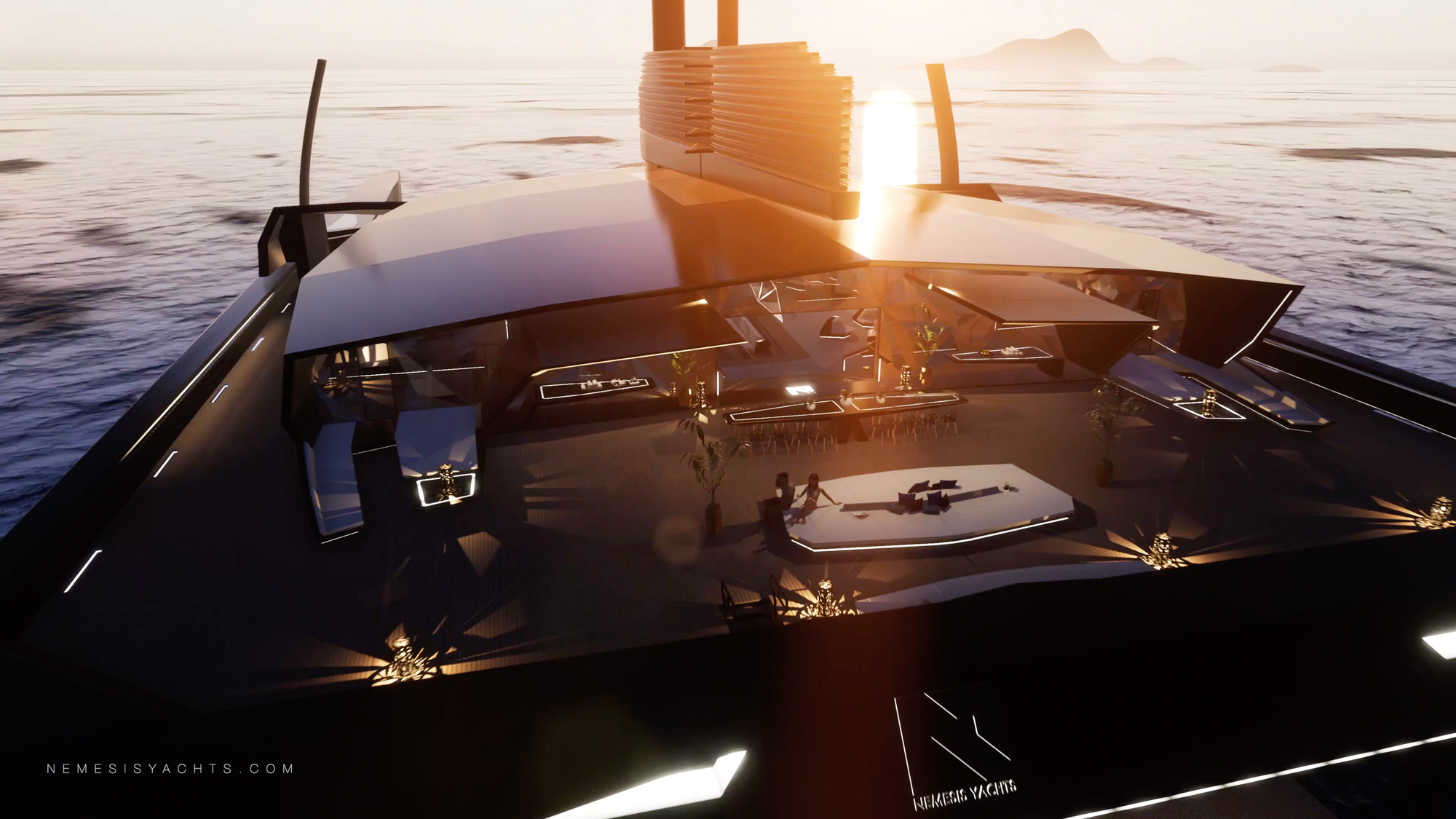 futuristic catamaran
