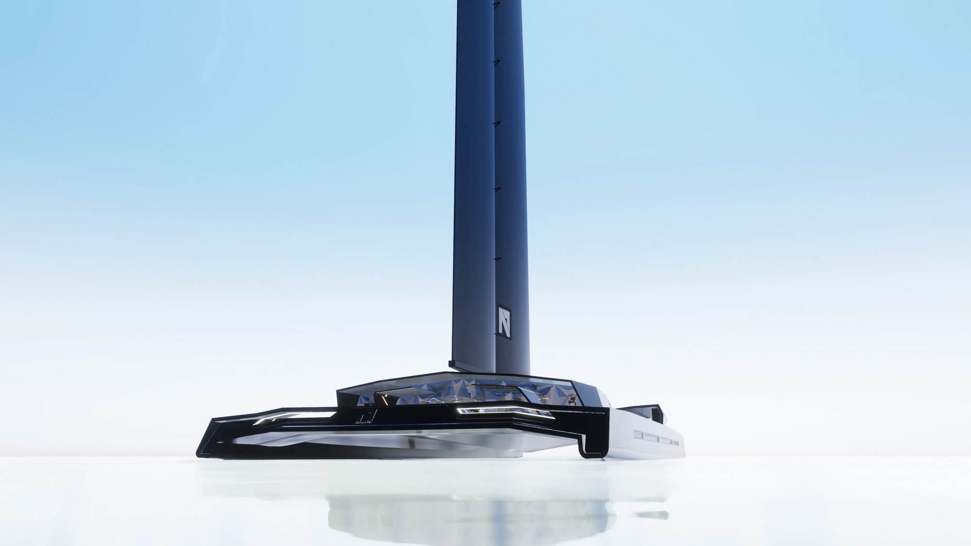 hydrofoil cruising catamaran