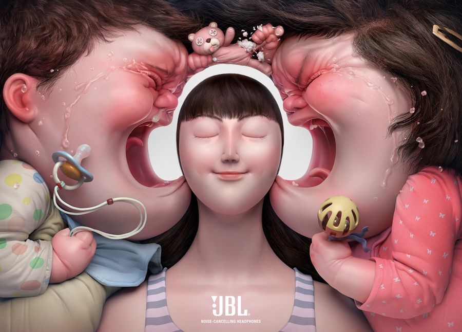 creative headphone advertisement