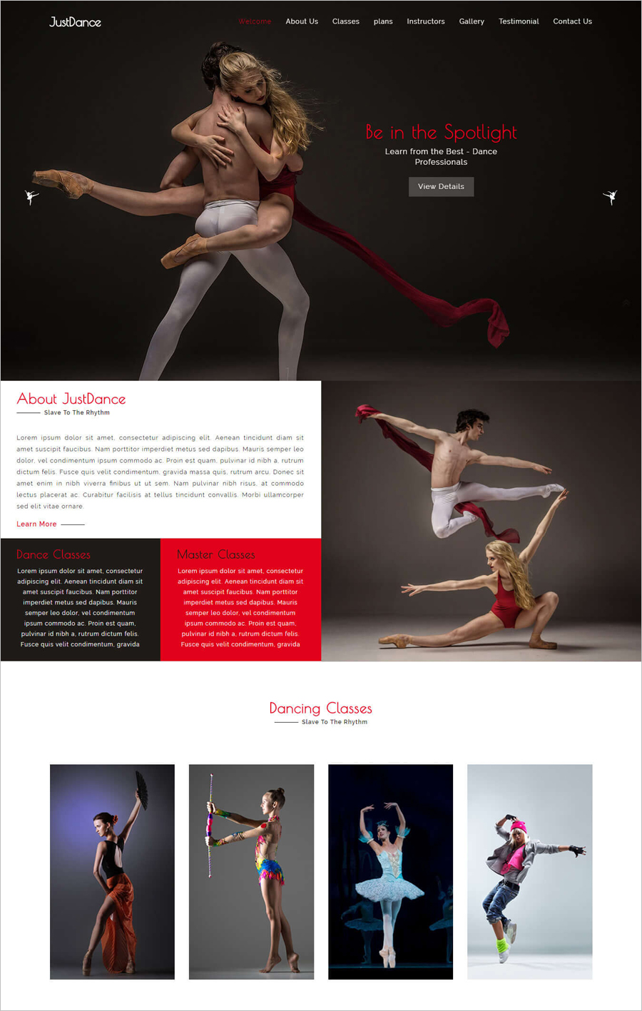 Just Dance - Free Dance Studio HTML5 Template