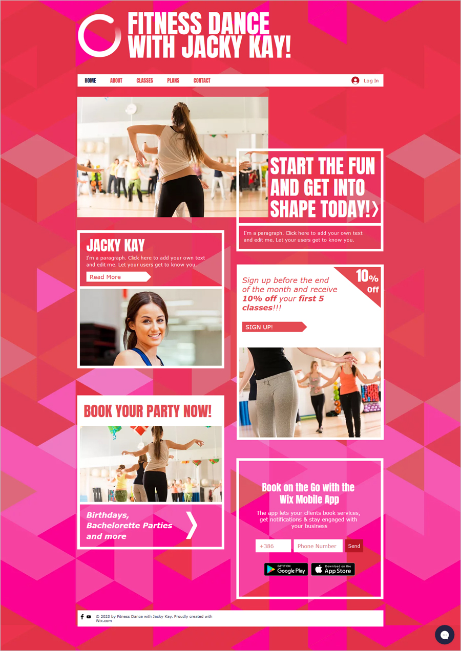 Free Dance Instructor Website Template