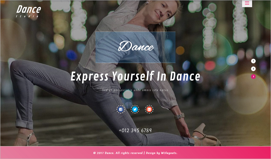 Free Dance Studio Responsive Template