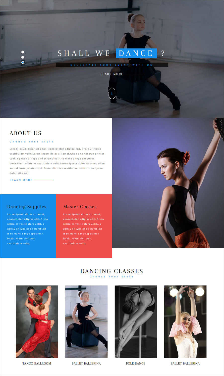 Free Dance Whirl Website Template