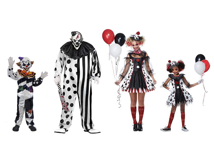 Creepy Clown Halloween Costumes