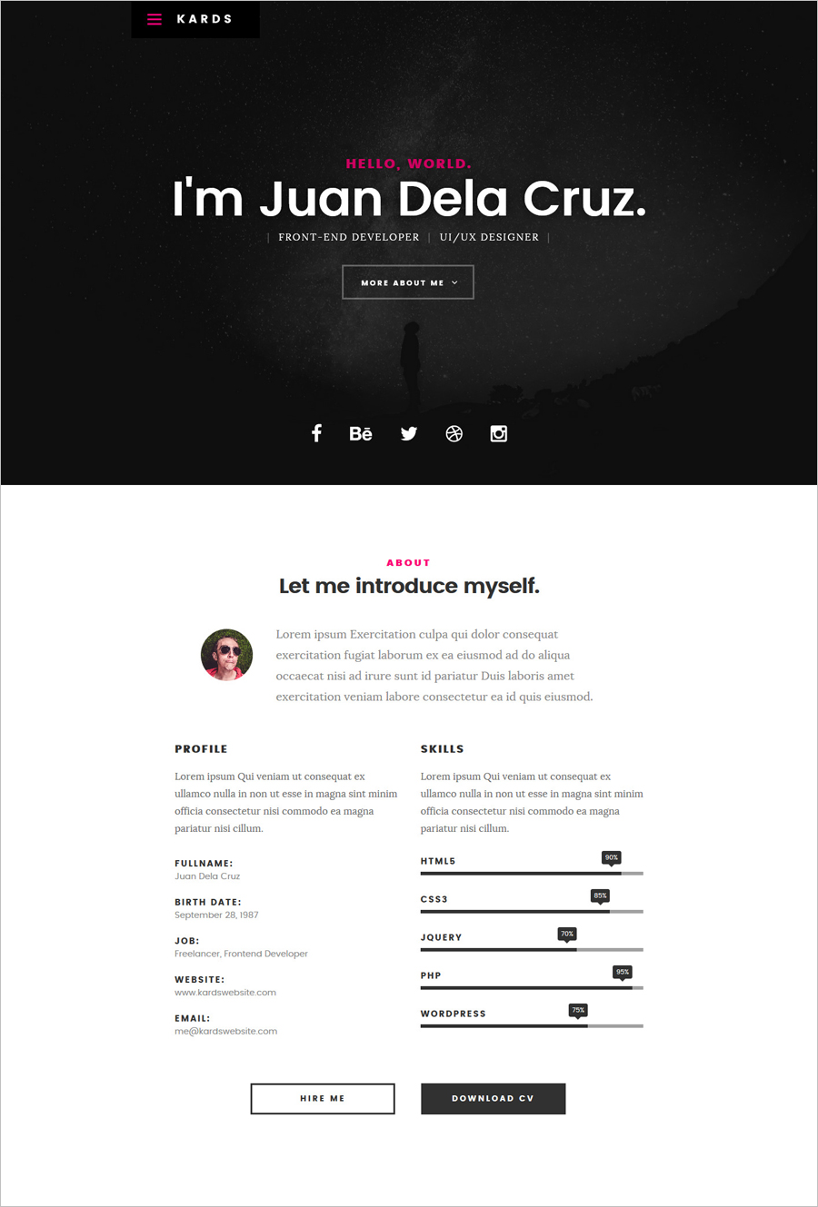 Free Responsive Resume Template