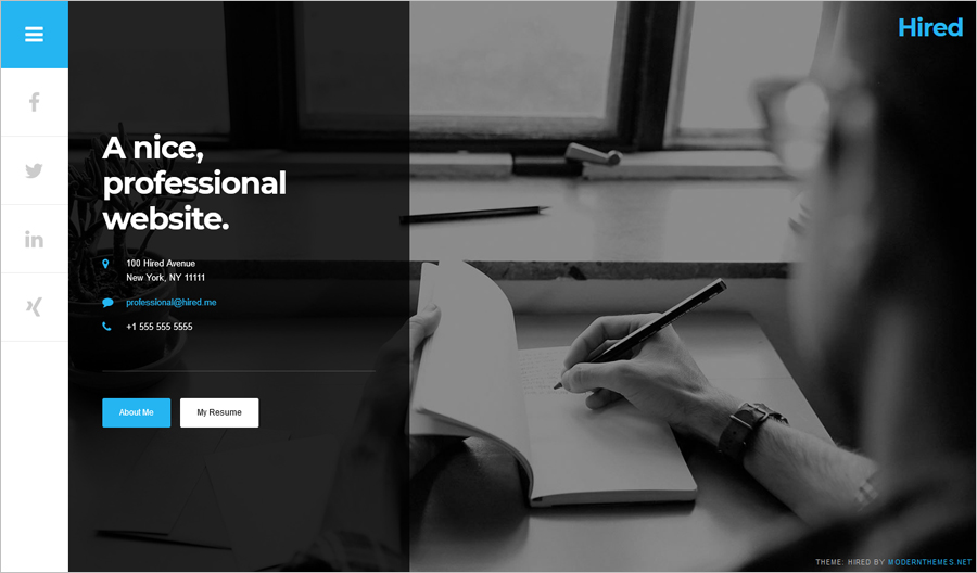 Free Resume WordPress Theme