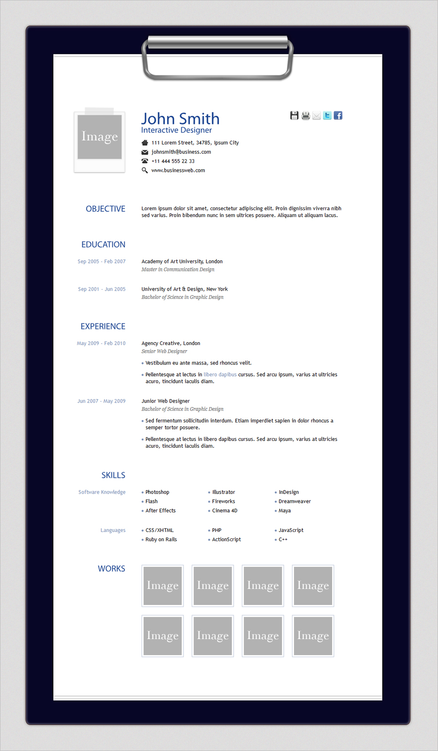 Free HTML Resume Template