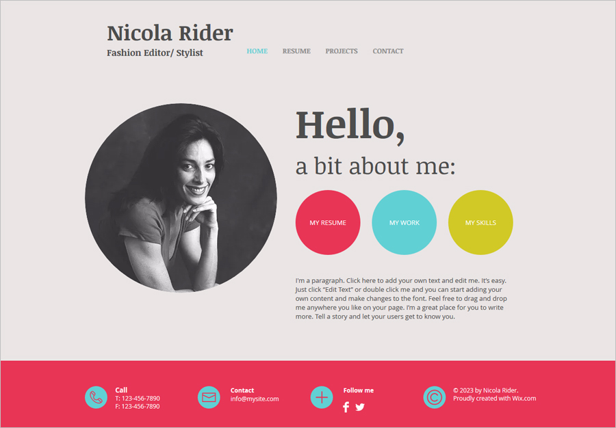 Free Curriculum Vitae Website Template