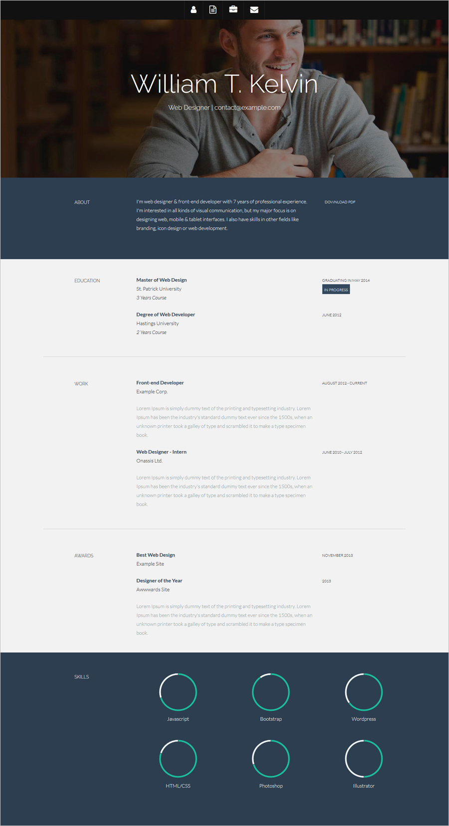 Free Bootstrap Resume Template