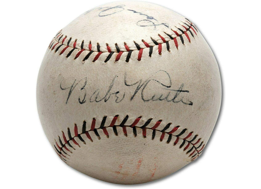 The Finest Babe Ruth & Lou Gehrig Signed Baseball PSA DNA Graded Mint 8 - Autographed Baseballs