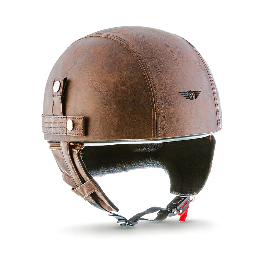 Moto D22 'Leather Brown' Vintage Helmet