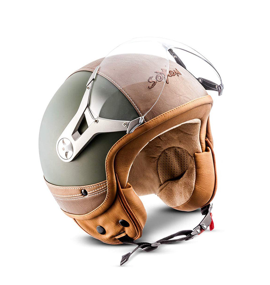 SOXON NTNK N325 Urban Green Open Face Helmet