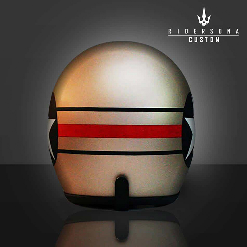 Beige Matte Paint Vintage Star Helmet