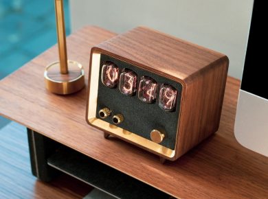 Vintage Clock Radio with Nixie Display Tubes