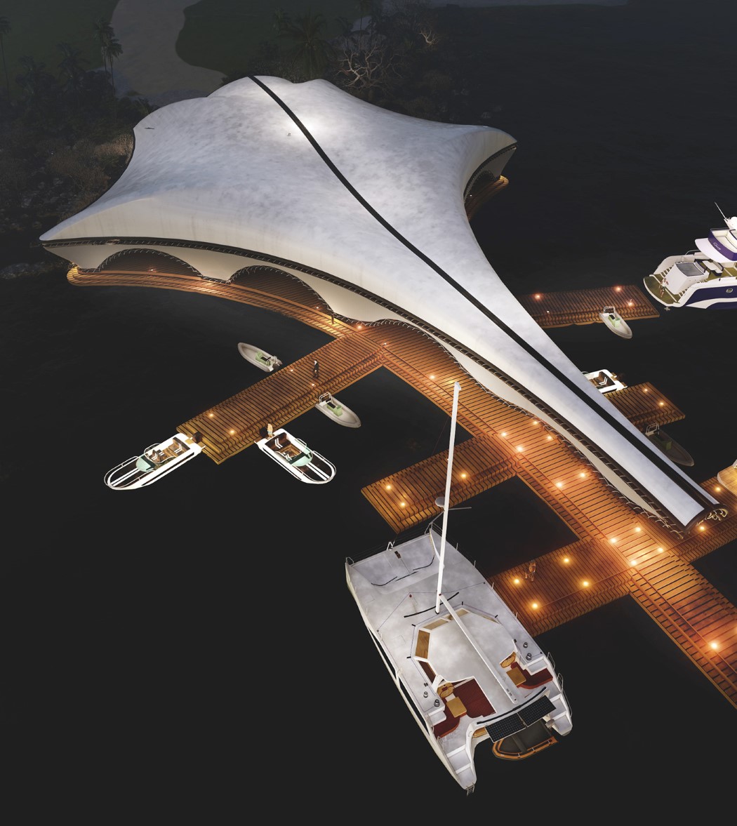 Manta Ray Shaped Luxury Yacht Club