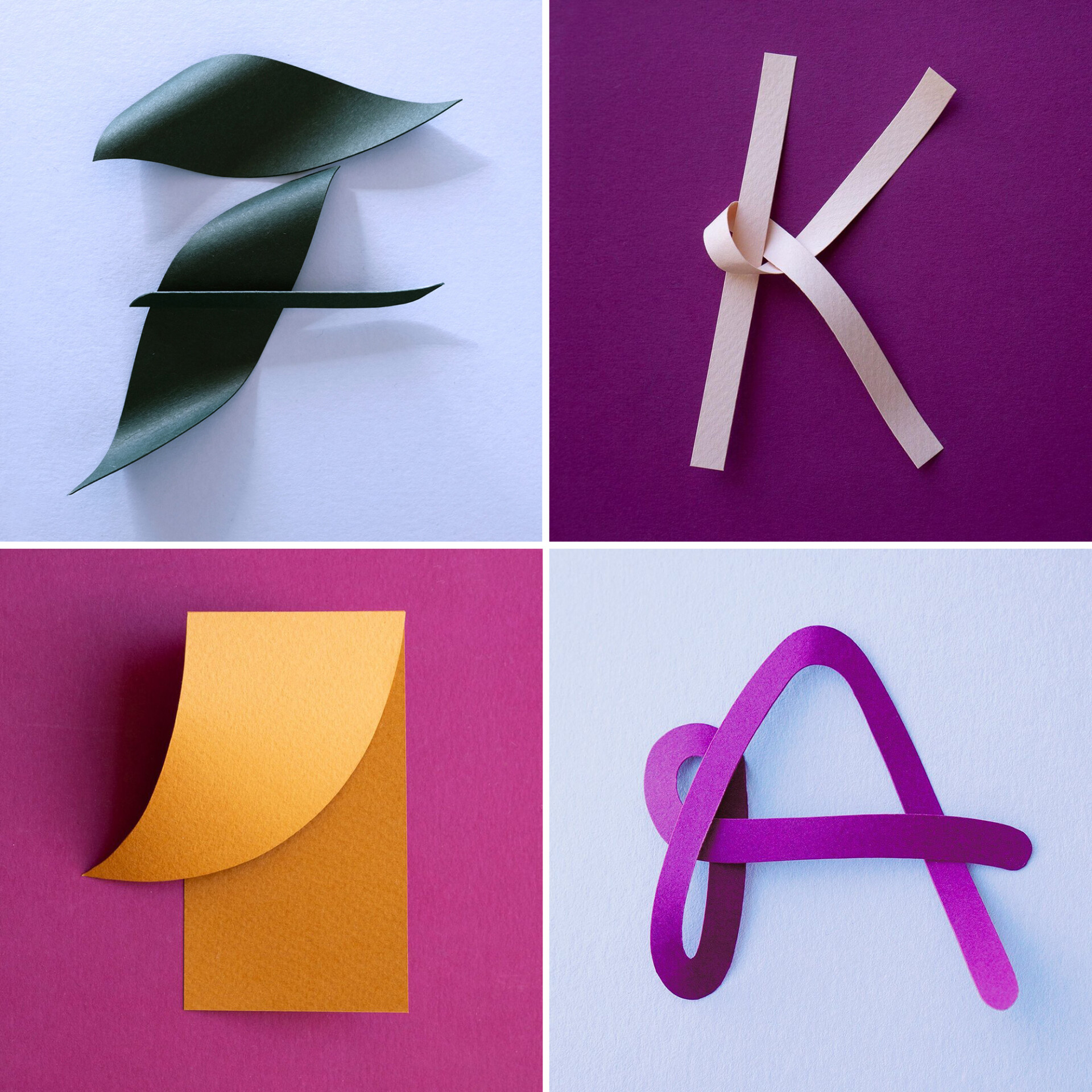 Expressive 3D Paper Typographic Series by Reina Takahashi