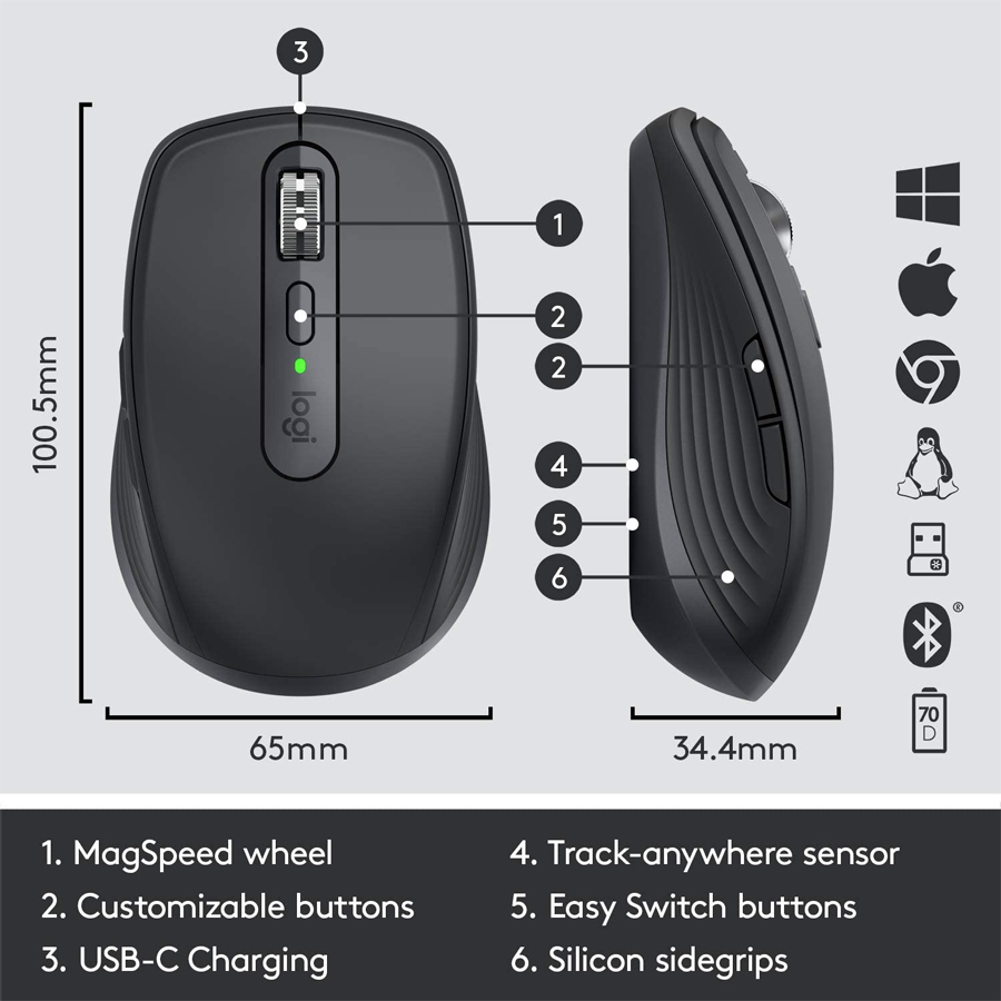 Logitech MX Anywhere 3 Compact Performance Mouse