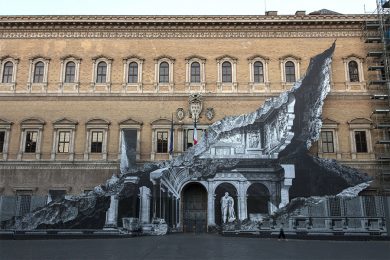 Monumental Trompe-l'oeil 'Punto di Fuga' on Rome's Palazzo Farnese