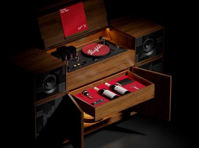 Penfolds Limited Edition Record Player with Hidden Wine Console
