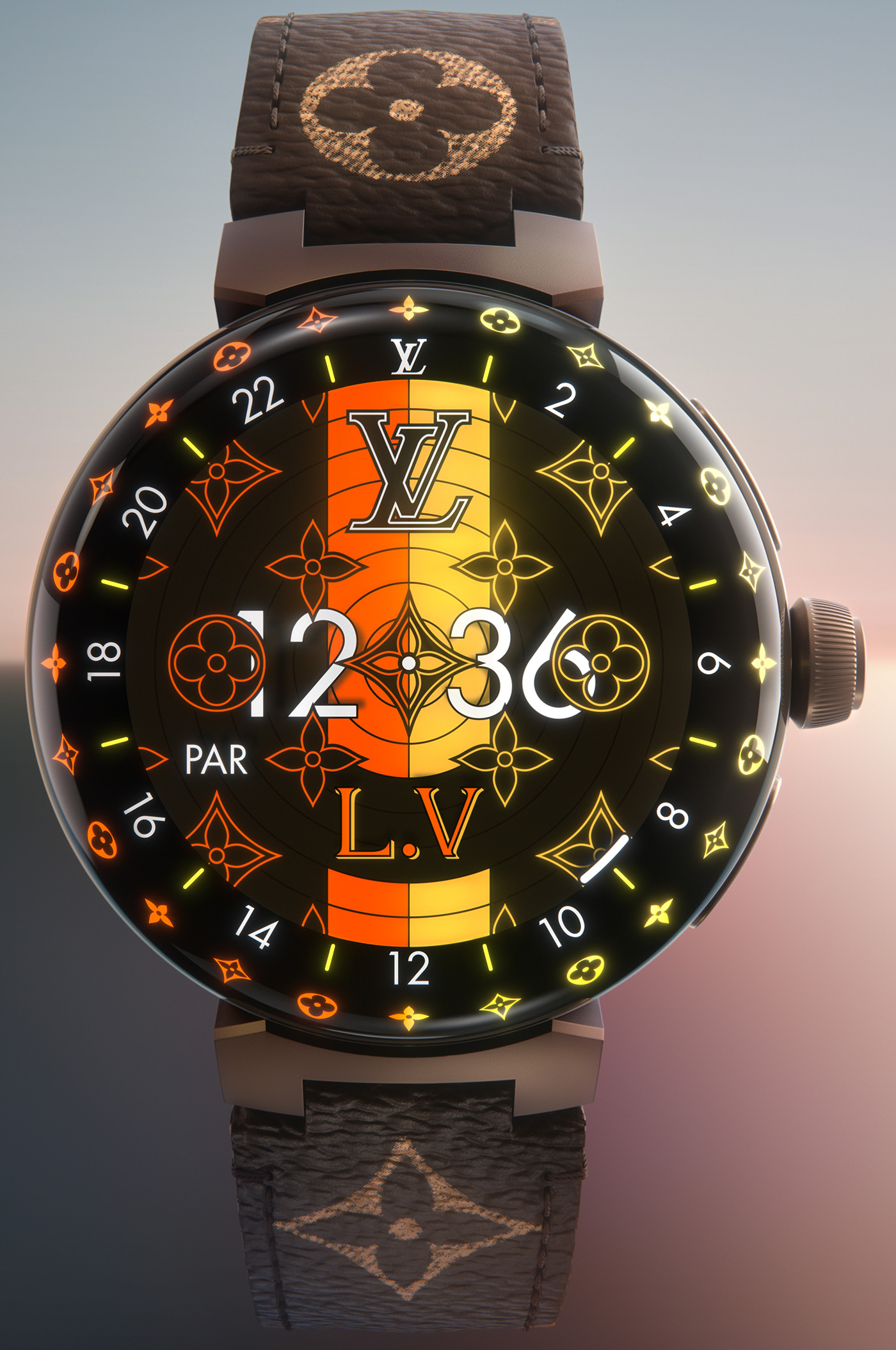 Louis Vuitton® Tambour Horizon Light Up Connected Watch Red. Size in 2023