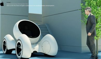 360-Degree Maneuverable and Self-Driving Apple Car Concept