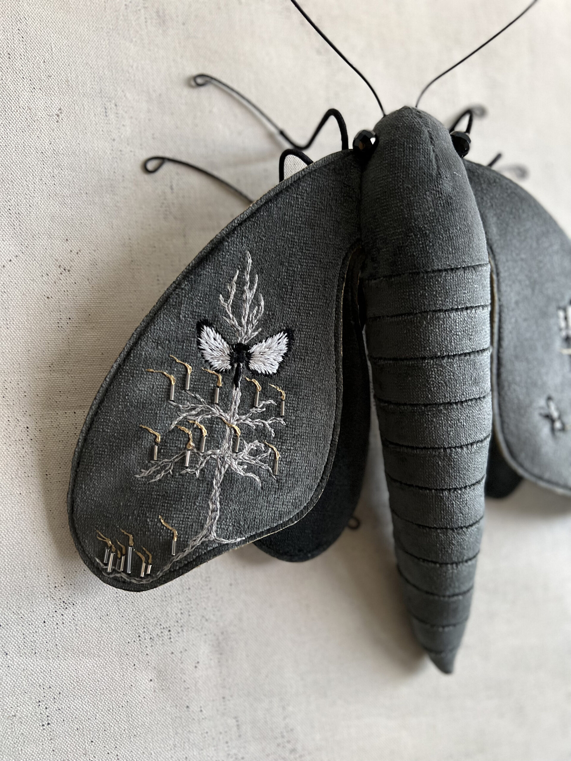 Vintage Tapestries on the Wings of Larysa Bernhardt's Plush Moths