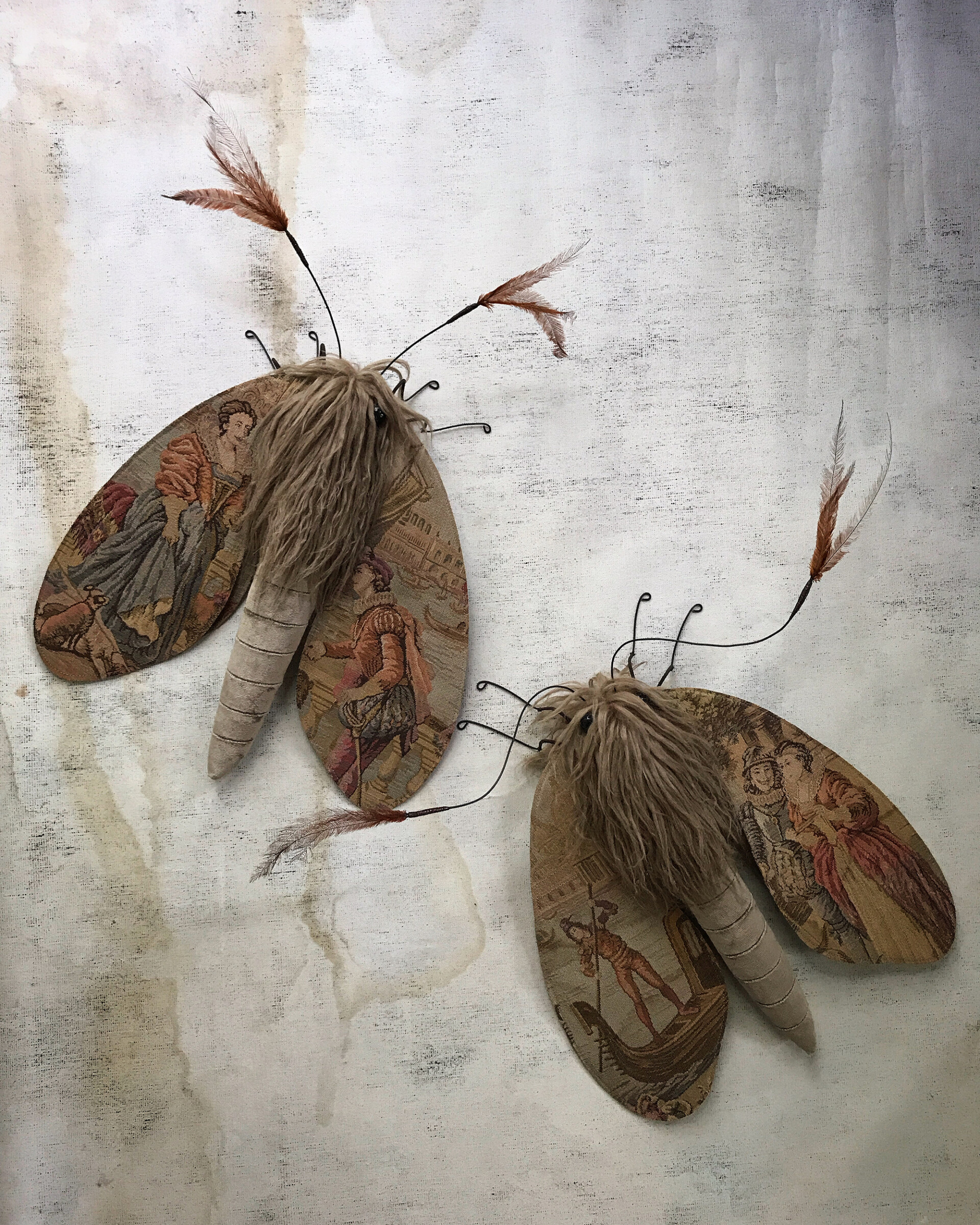 Vintage Tapestries on the Wings of Larysa Bernhardt's Plush Moths