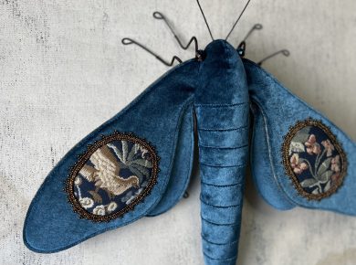 Vintage Tapestries on the Wings of Larysa Bernhardt's Plush Moths