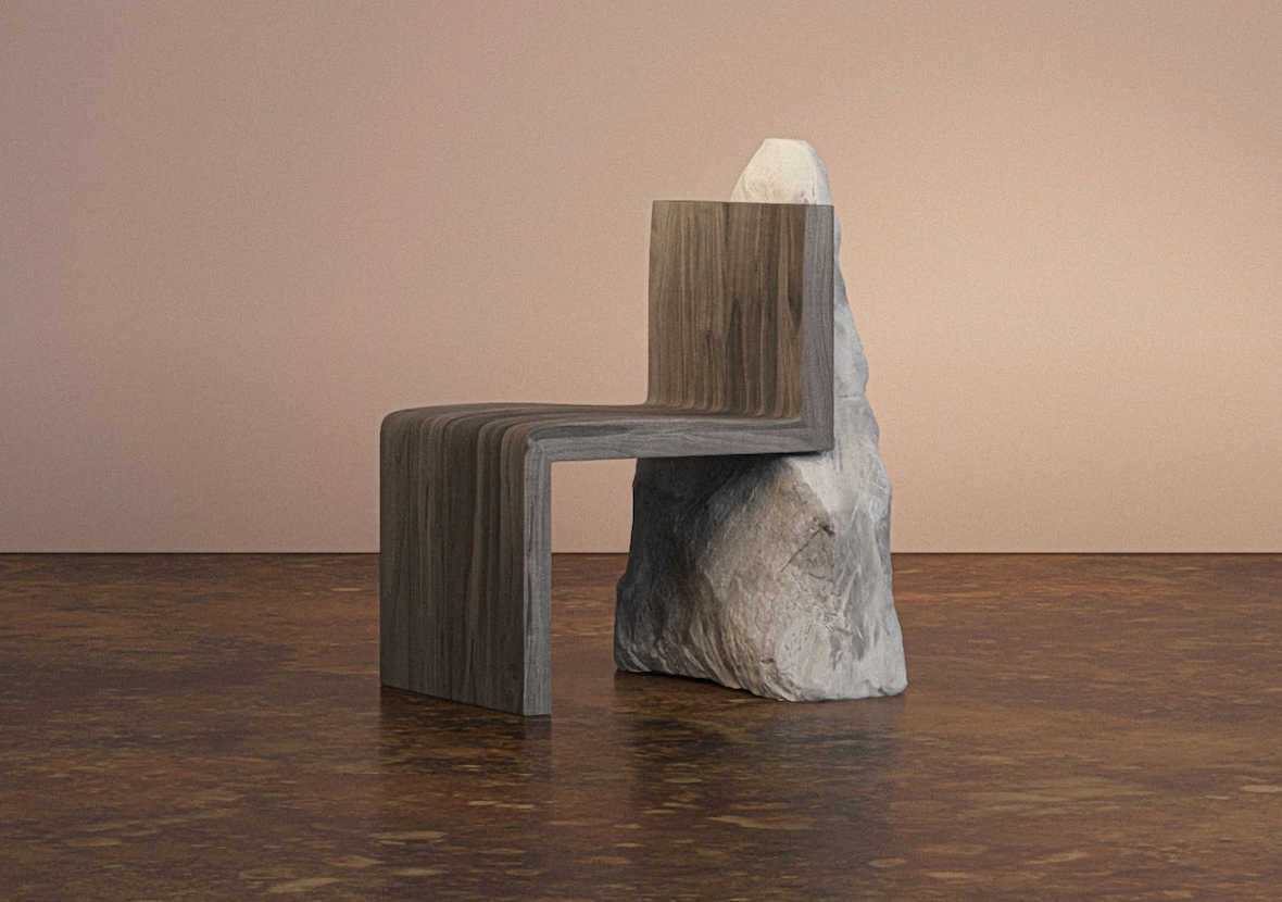 wood and rocks furniture