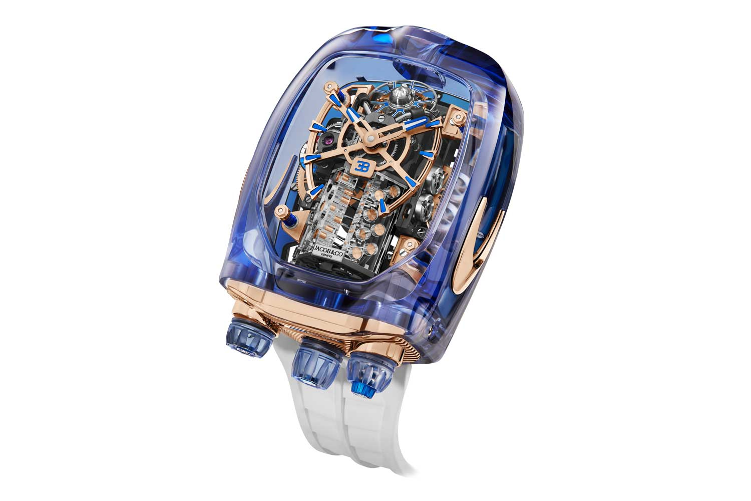 Incredible Bugatti Chiron Blue Sapphire Crystal Watch