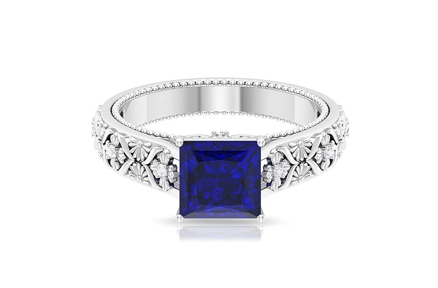 Blue Sapphire Engagement Ring