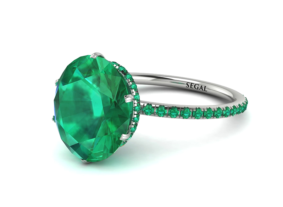 Natural Emerald Engagement Ring