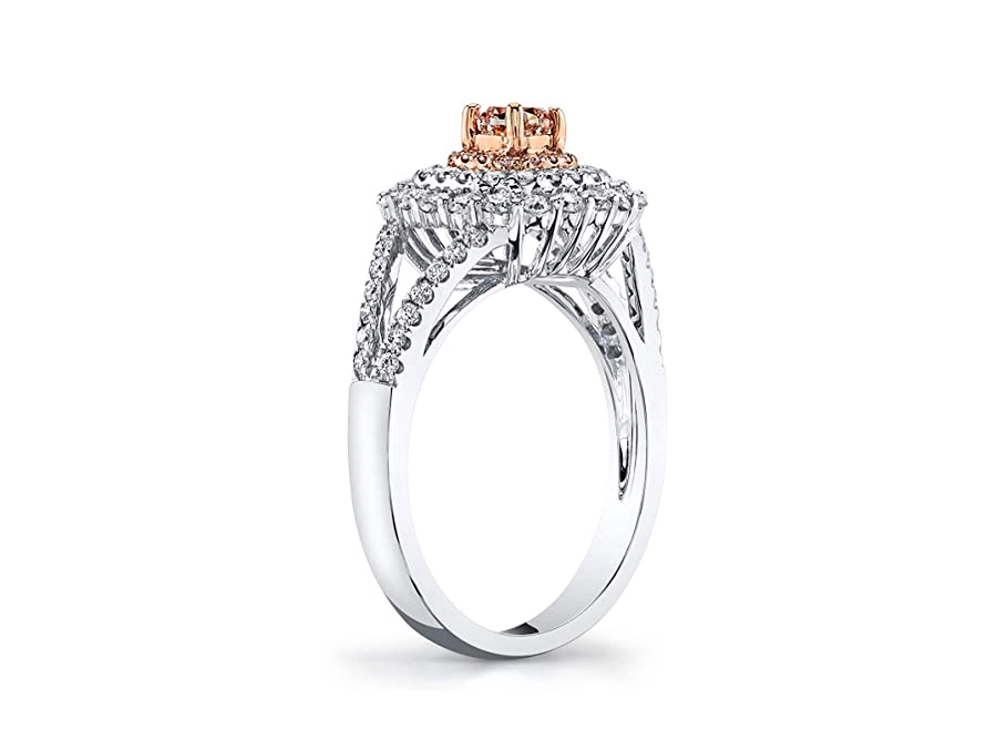 Natural Pink Diamond White Gold Ring