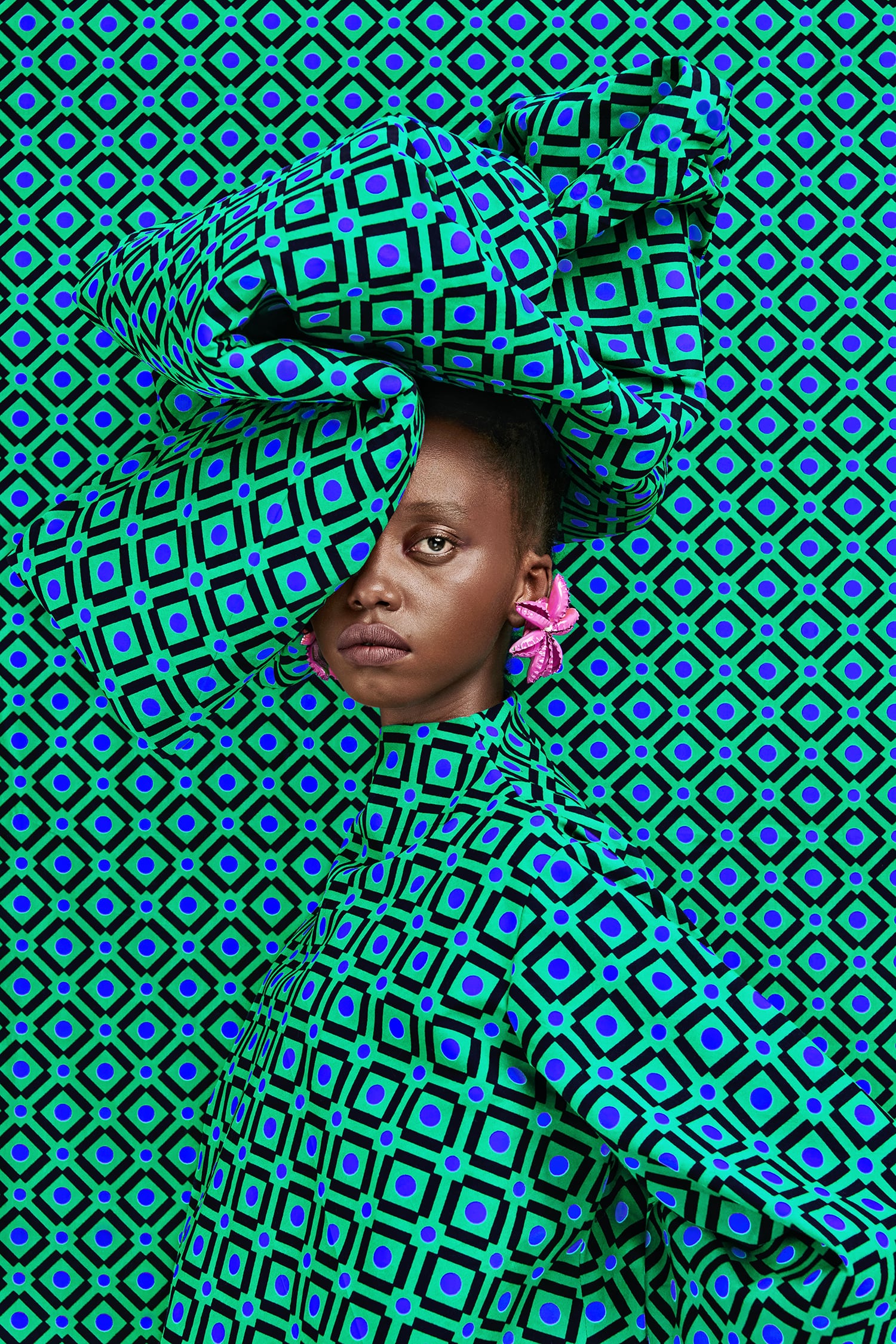 Vibrant Textiles and Repurposed Eyewear Camouflage on Thandiwe Muriu's Portraits