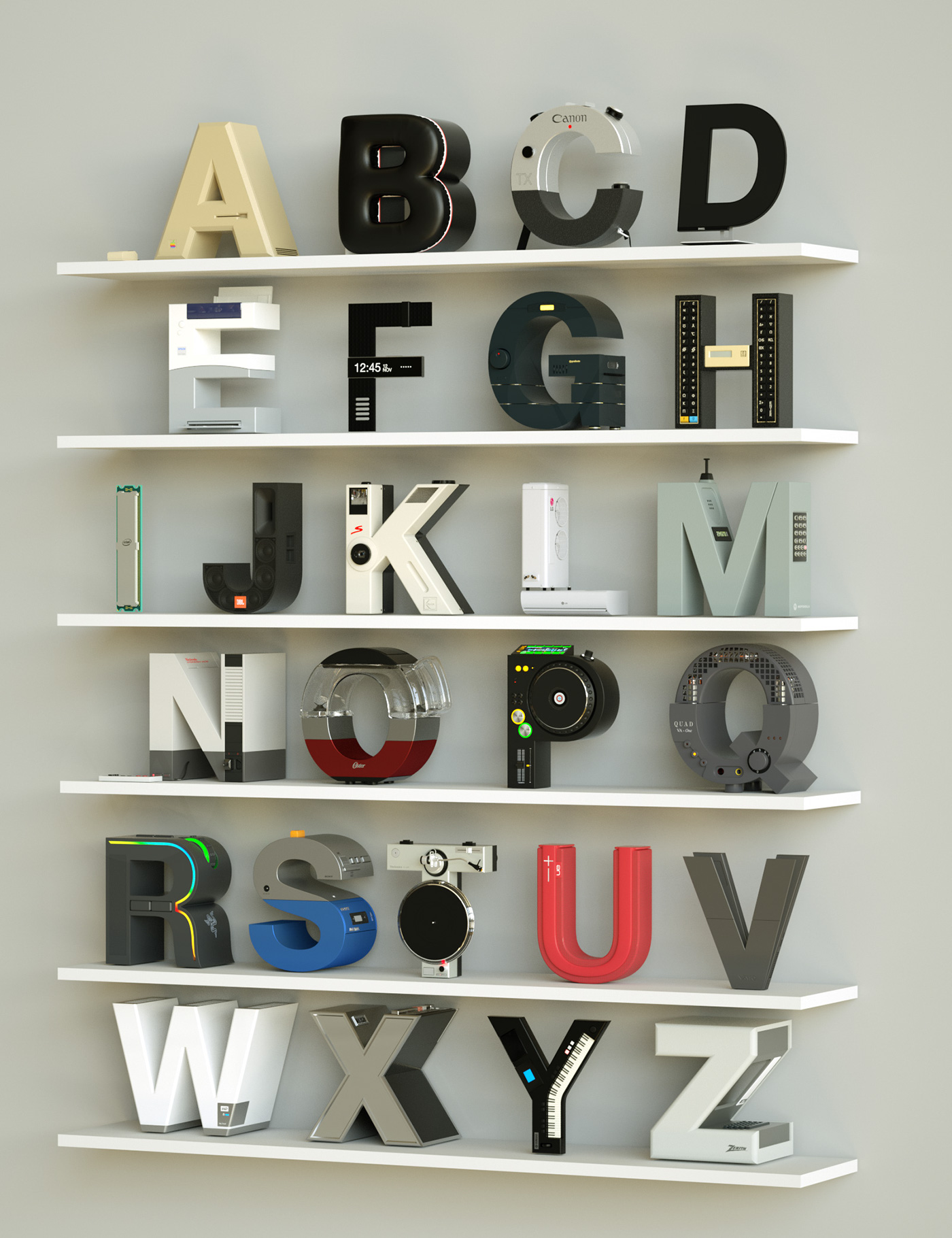36days Electronics Typography by Vinicius Araújo